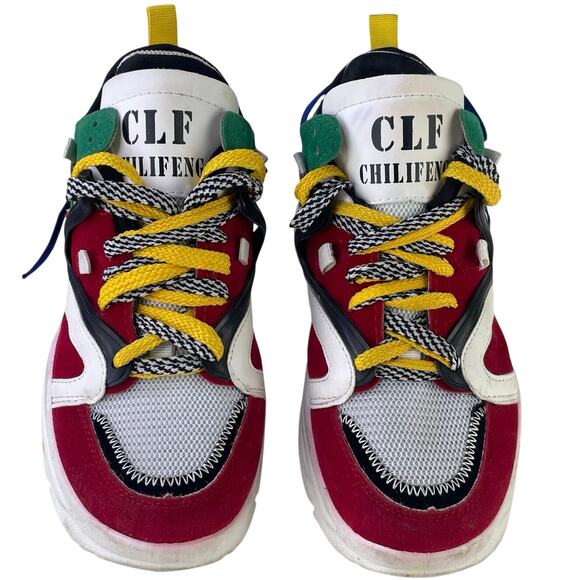CLF Chilifeng Multi Primary Color Funky Suede Streetwear Sneaker Multi Laces S39 - Picture 2 of 14